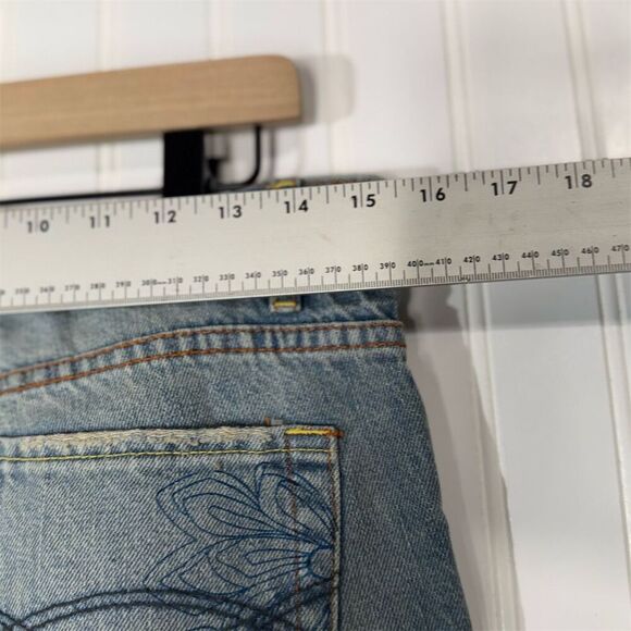 Y2K Vanilla Star Floral Embroidered Low Rise Jeans NWT Distressed Size 9 - Picture 7 of 7